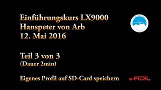 3 LX9000 Profil auf SD Card speichern [upl. by Ymma]