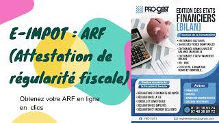 EIMPOT  Demande dattestation de régularité de situation fiscale ARSF [upl. by Nylanna191]