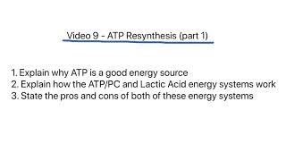 OCR A Level PE  ATP Resynthesis Part 1 [upl. by Hailed]