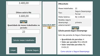 Cálculo Seguro Desemprego parcelas  Calcular Seguro Desemprego [upl. by Elvie]