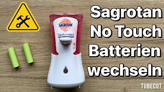 Sagrotan NoTouch Seifenspender Batteriefach öffnen und Batterien wechseln  ohne Werkzeug [upl. by Neret]