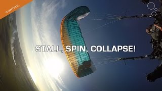 Paraglider Control Stall Spin Collapse [upl. by Fronniah]