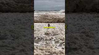 ⚠️ Mousse blanche sur la plage  Évitez dy toucher  🚫 [upl. by Acsicnarf]