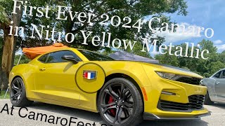 First Look  2024 Camaro in the Wild  Nitro Yellow Metallic at CamaroFest 2SS 1LE Coupe [upl. by Elie275]