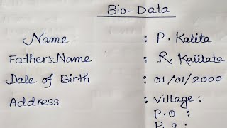 BioData format  Biodata kaise banaye  How to Write BiodataResume  Biodata kaise likhe [upl. by Mohandas]