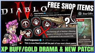 Diablo 4  WARNING New Patch BIG Gold Changes Coming XP Buff Boss Fix Free Shop Items amp More [upl. by Gnilyarg]