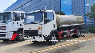 SINOTRUK HOWO 4×2 10000 liters stainless steel water tank potable water tank truck for sale [upl. by Ateinotna]