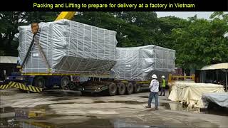 Packing and Lifting Cargo to prepare for delivery at a factory in Vietnam [upl. by Randie]