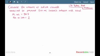 Preparing isotonic solutions with ionizable substances [upl. by Irene]