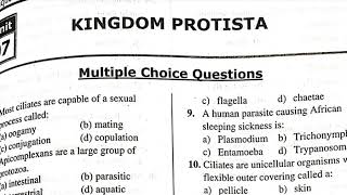 Kingdom Protista  MCQs  chap7  Biology 11 [upl. by Aicissej]