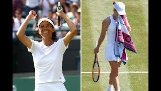 Su Wei Hsieh vs Simona Halep match at Wimbledon 2018 [upl. by Semele]