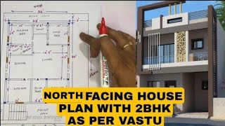 North facing house plan as per Vastu  House plan in 3 and half cents  The Civil Engineer [upl. by Assirk401]