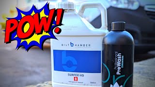 Bilt Hamber Surfex HD as a pre wash vs Nanolex Pro PreWash and Koch Chemie Vb [upl. by Yzzik188]