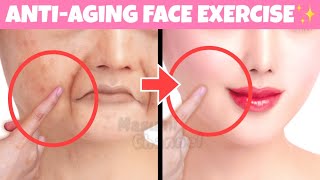 AntiAging Face Lift Exercise For Glowing Skin Wrinkles Reduction Sagging Jowls amp Cheeks [upl. by Fenner]