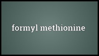 Formyl methionine Meaning [upl. by Adiuqram]