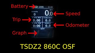 TSDZ2 860C open source OSF display basic usage and configuration [upl. by Eirod976]