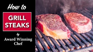 🔥 HOW to GRILL a STEAK 🥩 by MASTER CHEF [upl. by Ecirtnahs161]