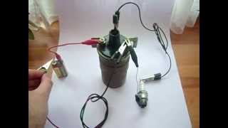 Manually creating Sparks Ignition Coil  9v Battery [upl. by Autum]