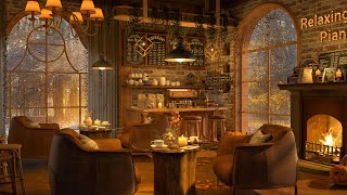 Autumn Rainy Day in Cozy Coffee Shop 4K with Relaxing Jazz Music for StudyWork to [upl. by Ainattirb184]