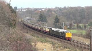 Class 40 D213 Andania storms up the bank at Relly Mill Durham with 1Z70  261123 [upl. by Emarie]