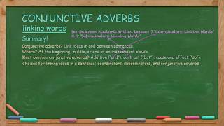 How to Use Conjunctive Adverbs [upl. by Nashom230]