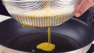 Pass 3 Eggs Through The Sieve – Use A Chopstick To Help [upl. by Gunzburg943]