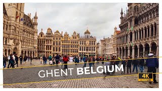 Ghent Belgium 🇧🇪 4K Walking Tour [upl. by Aisorbma]