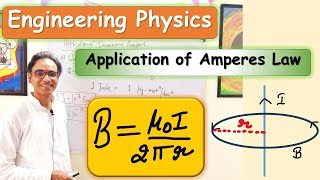 Amperes Law Application Magnetic field around Straight Wire for Engineering Physics balendra [upl. by Coleville]