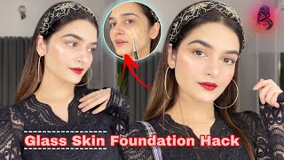 Glass Skin Foundation Hack  Smooth Long Lasting Foundation For Summers  SUPER GLOWY [upl. by Reseda]