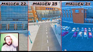 HOW MUCH HAS THE DETROIT LIONS STADIUM CHANGED IN THE LAST THREE MADDENS  I NOCLIPPED OUTSIDE [upl. by Teragram]