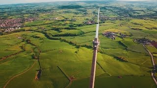 Taking the Drone Over Emley Moor Mast Tower [upl. by Saffren]