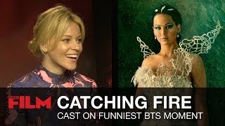 Jennifer Lawrence amp Cast on Catching Fires Funniest Behind The Scenes Moment The Hunger Games [upl. by Kylynn]