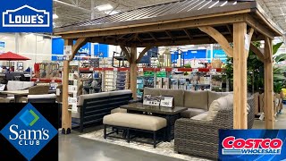 COSTCO LOWES SAMS CLUB PATIO FURNITURE GAZEBOS CHAIRS SHOP WITH ME SHOPPING STORE WALK THROUGH [upl. by Rourke]