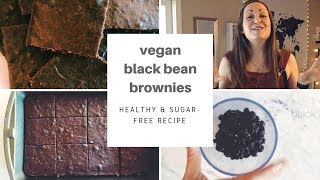 VEGAN BLACK BEAN BROWNIES  Easy Healthy 2Ingredient Recipe for Beginners [upl. by Atihana577]