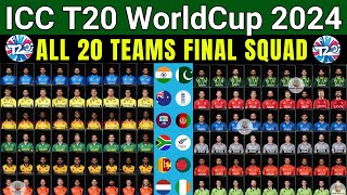 All 20 Teams Squads In T20 World Cup 2024  ICC T20 World Cup 2024 All Teams Squad [upl. by Connel]