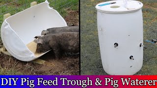 DIY Pig Trough and Pig Waterer [upl. by Nahgem]