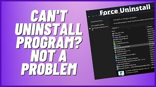 Cant Uninstall Program Not A Problem [upl. by Danielson618]