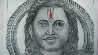 श्री राम लला मुर्ति का ड्रॉइंग चित्र how to dra shree Ram lala drawingjayshreeram art [upl. by Tilden]