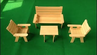 Popsicle stick Art Sofa and Chair set [upl. by Meehsar337]