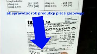 Jak odczytać rok produkcji pieca gazowego z tabliczkinaklejki znamionowej Termet Ecocondens [upl. by Nagar501]