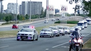 Motorcade of French President François Hollande in Canberra Australia [upl. by Aramoj392]