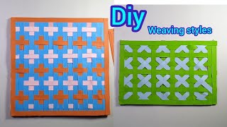 different types of paper weaving  diy simple weaving  anyaman kertas [upl. by Ramin]