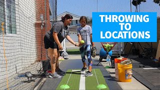 SOFTBALL PITCHING DRILL FOR BEGINNER THROWING TO LOCATIONS [upl. by Strang216]