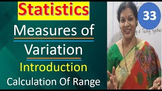 33 Measures of Variation Chapter Introduction amp Calculation Of The Range from Statistics Subject [upl. by Nitsirc]