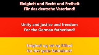 Nationalhymne i Tyskland  Tyskernes sang DEENDK tekst  Anthem of Germany [upl. by Cicenia]