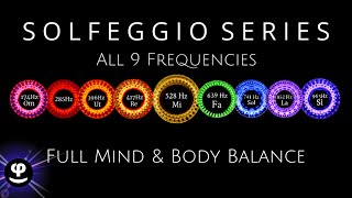 Deep Sleep  All 9 Solfeggio Frequencies  Black Screen  Binaural Beats [upl. by Yrrap28]