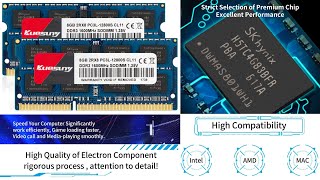 KUESUNY 16GB Kit 8GBX2 DDR3L1600 Sodimm RAM PC3L12800PC3L12800s Memory 204 Pin [upl. by Mellie74]