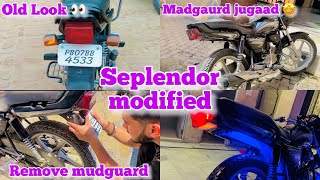 Splendor Modified 😍  Tappa Jugaad  Remove Mudguard  Easy To Install amp Remove 🤩 [upl. by Kannav]