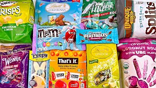 NEW SNACKS Goldfish Crisps Lindt Gold Bunny MrBeast Feastables Peeps Chocolate Coconut Rolls [upl. by Adle950]