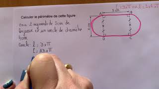 Périmètre dune figure composée 6e5e [upl. by Ecnatsnoc]